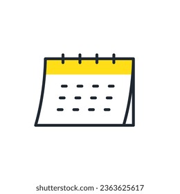 Simple vector icon illustration material of turning calendar