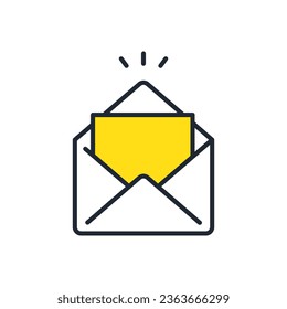 Material sencillo de ilustración de iconos vectoriales para abrir correos electrónicos