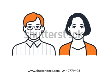 Simple vector icon illustration of middle couple