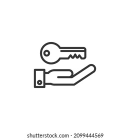 simple vector icon  key editable. isolated on white background. 