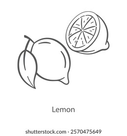 Simple vector icon of lemon