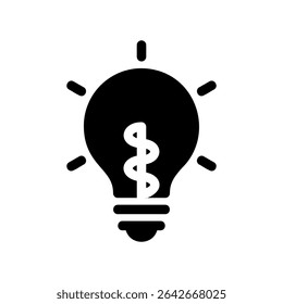 Simple vector icon light bulb