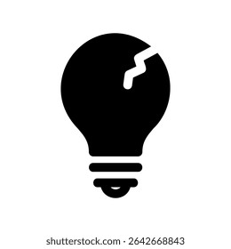 Simple vector icon light bulb, idea