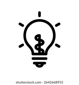 Simple vector icon light bulb