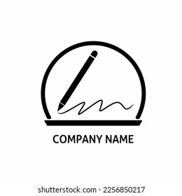 Simple vector icon logo company for your business trendy isolated pen pencil