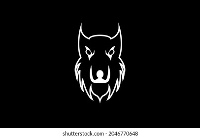 Simple Vector Icon Mascot Wolv Logo