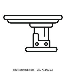 Simple vector icon of a medical examination table with adjustable height