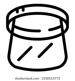 Simple vector icon of a medical face shield, protecting from virus and germs