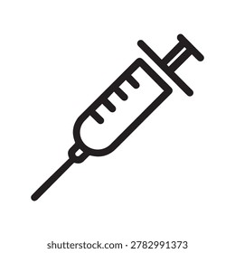 Simple vector icon of a medical syringe for vaccination or injection
