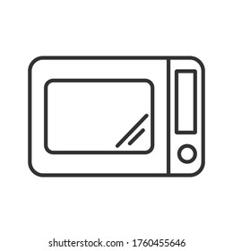 Simple vector icon of microwave oven. Outline illustration isolated on a white background for websites and apps, stickers and stickers