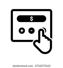 Calculadora de dinero de ícono de Vector simple