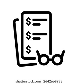 Informe de dinero de ícono de Vector simple