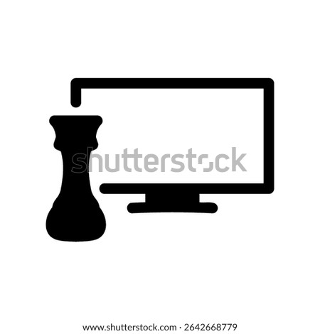 Simple vector icon monitor, rook