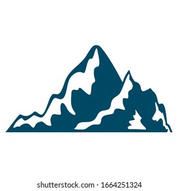 Simple Vector Icon Mountain in Blue