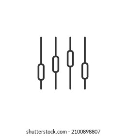 simple vector icon music setting editable. isolated on white background.