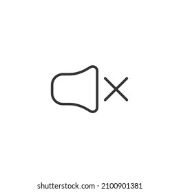 simple vector icon mute editable. isolated on white background.