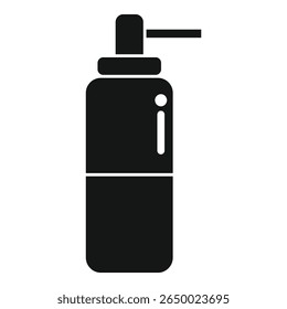 Simple vector icon of a nasal spray for relieving a blocked nose, in solid black