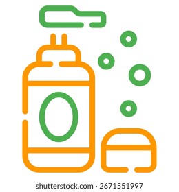 Simple vector icon of a natural cleansing product bottle for web, app, infographic, etc