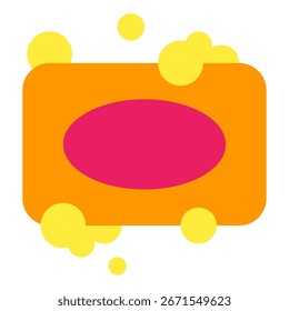 Ícone vetor simples de uma barra de sabão natural com acentos de folha para web, app, infográfico, etc