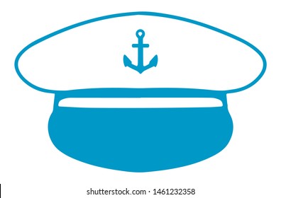 Simple vector icon of a nautical captain's hat