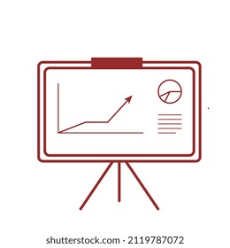 Simple vector icon for office, business. Board, diagram, finance