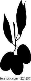 simple vector icon of olives on a white background