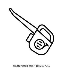 Simple vector icon on the theme of snow removal. The petrol blower icon is displayed. Tool for removing snow from the road and car