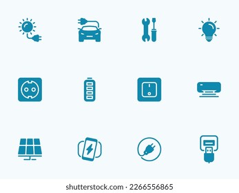 Icono vector simple sobre un tema de consumo y producción de electricidad