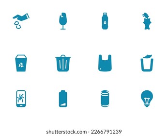 Simple vector icon on a theme waste disposal, domestic and solid