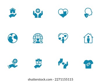 Simple vector icon on a theme help and charity