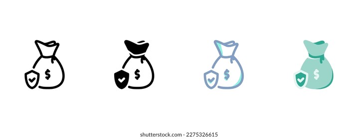 Simple vector icon on a theme savings protection