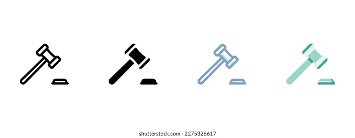 Simple vector icon on a theme hammer of justice