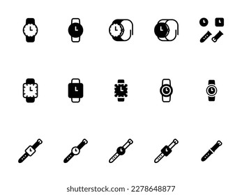 Simple vector icon on a theme wrist watch