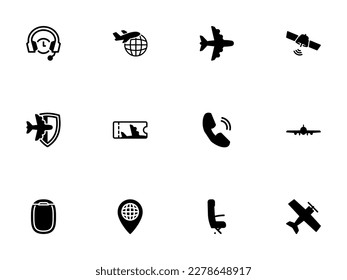 Simple vector icon on a theme airplane