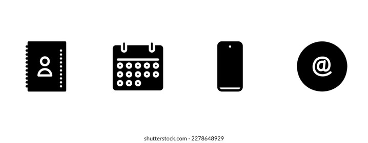 Simple vector icon on a theme contact, mobile, mail