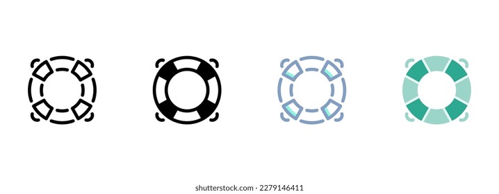 Simple vector icon on a theme lifebuoy