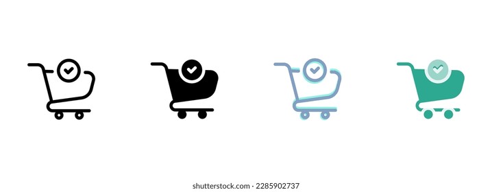 Simple vector icon on a theme cart trolley