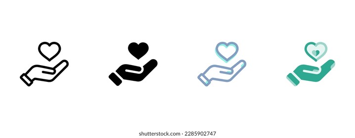 Simple vector icon on a theme hand