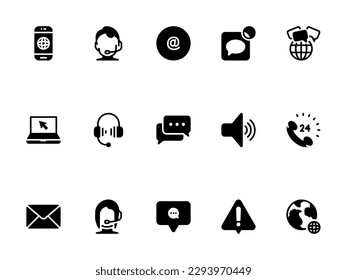 Einfaches Vektorsymbol auf einem Thema kontaktieren Sie uns, online, live, Operator