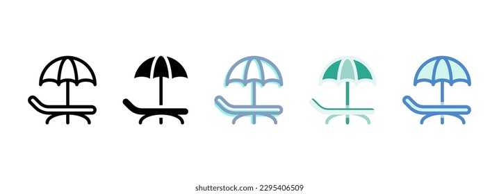 Simple vector icon on a theme beach umbrella