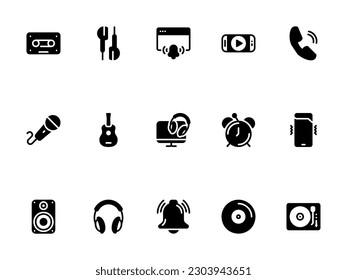 Simple vector icon on a theme audio and music storage devices