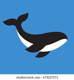 Simple vector icon of orca. Killer whale illustration for web or logo.