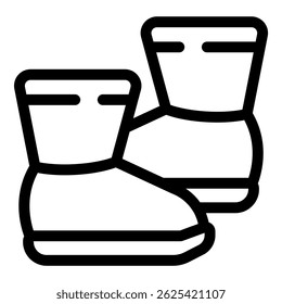 Simple vector icon of a pair of winter boots, symbolizing warmth, protection, and cold weather