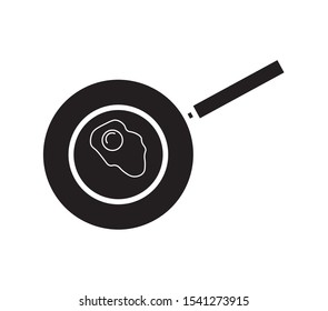simple vector icon of pan with fried egg