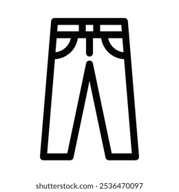 Simple vector icon of pants, ideal for fashion, clothing, and shopping themes in apparel-related designs. Editable stroke