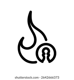 Simple vector icon pawn, fire