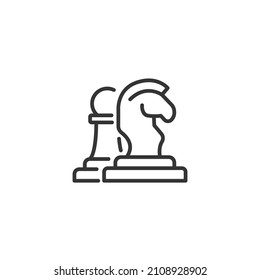 simple vector icon pawn and knight editable. isolated on white background.