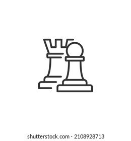 simple vector icon pawn and rook editable. isolated on white background.