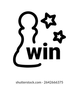 Simple vector icon pawn, victory