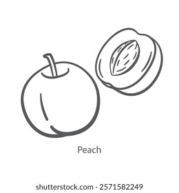Simple vector icon of peach